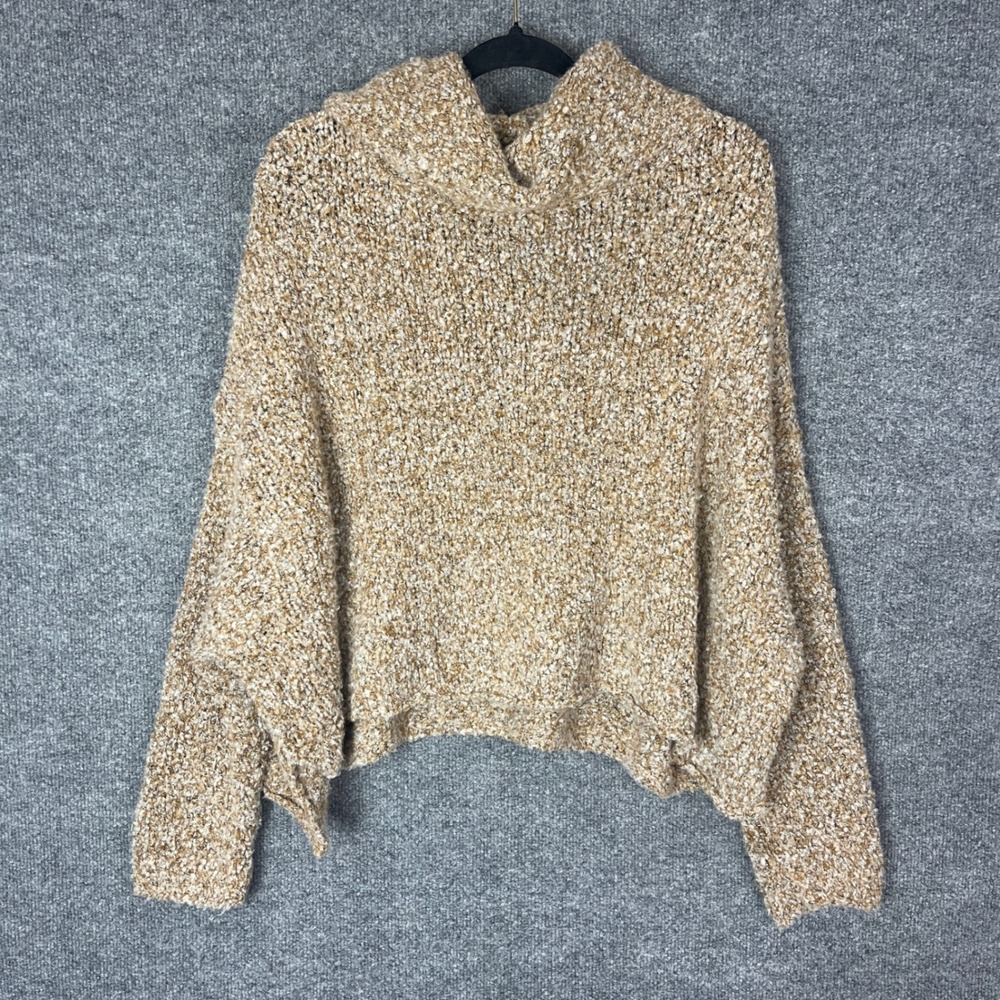 Free People Cozy Textured Knit Cowl Neck‎ Pullover Sweater Top S